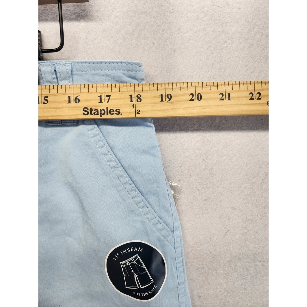 Karen Scott Blue Tummy Control Cargo Bermuda Short Size 16 Coastal Summer Casual - Picture 4 of 11